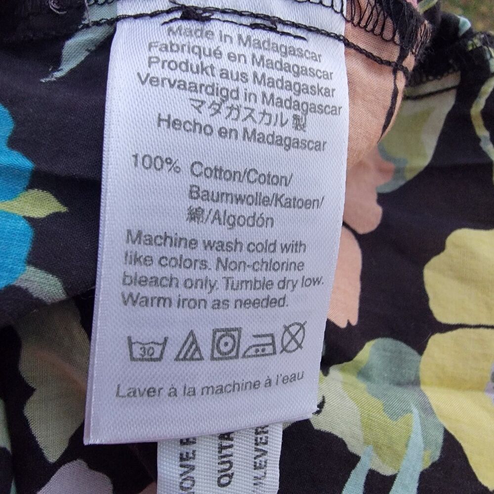 J Crew X Liberty Fabric Black Floral sleeveless top Wmns sz 2 - Picture 4 of 4